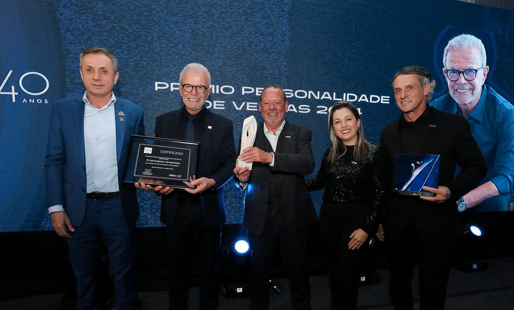 Francisco Graciola recebe prêmio Personalidade de Vendas ADVB/SC 2024