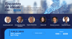 Dia 15 de agosto, na FIESC em Florianópolis, Daniel Scioli, Ministro de Turismo, Meio Ambiente e Esportes da Argentina guiará uma palestra especial sobre o tema: "A Indústria do Turismo Bilateral entre Argentina e Santa Catarina e as possíveis parcerias com o Trade",