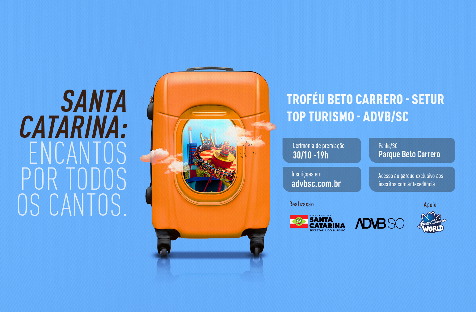 Entidades catarinenses divulgam finalistas do Troféu Beto Carrero e do Prêmio Top Turismo ADVB/SC 2025